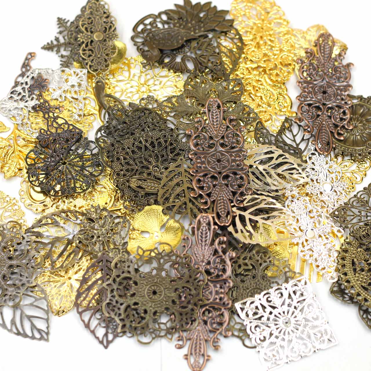 Craft Embellishments - Ozdoby Złącza Losowy Mieszany Trójkątny Kwiatowy