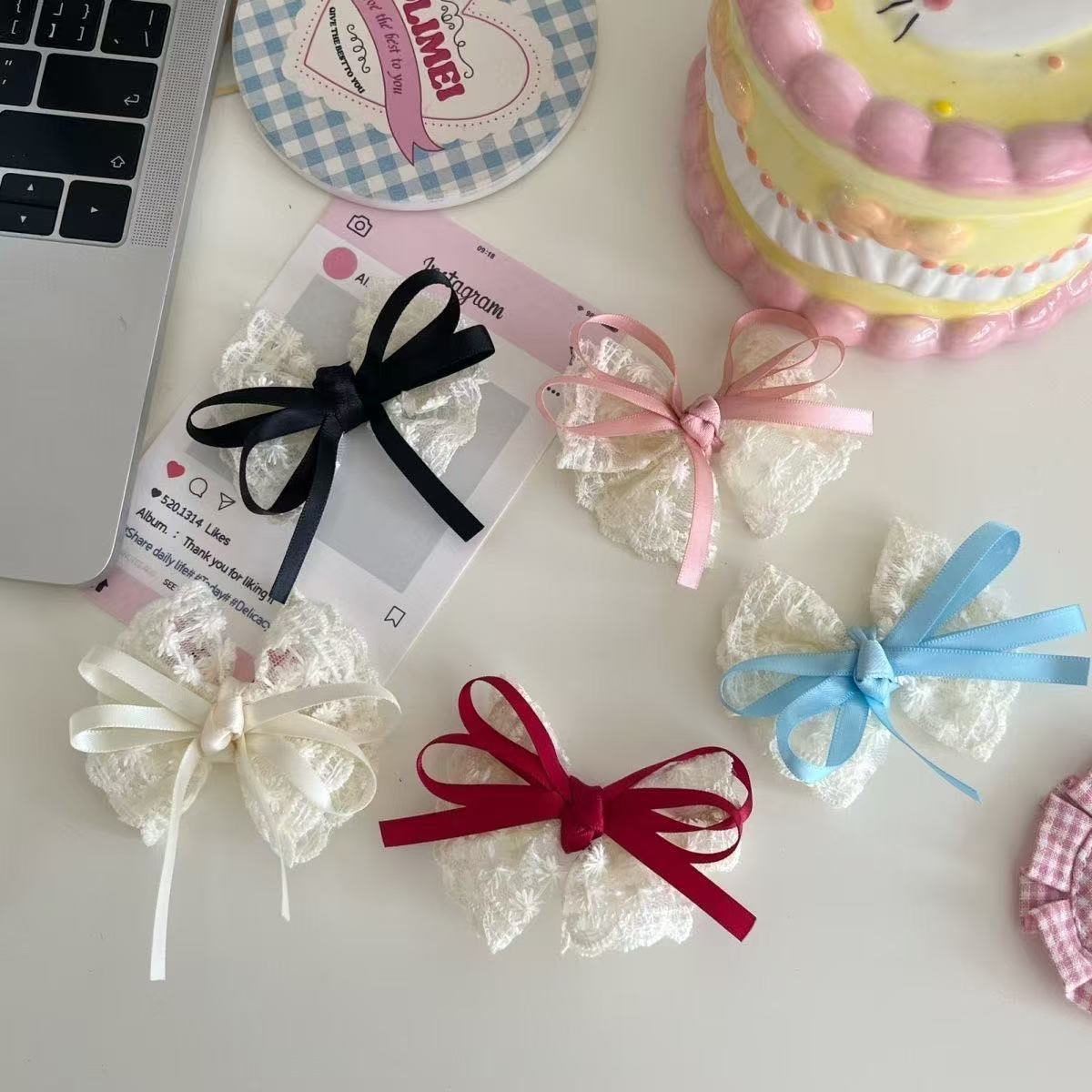 2 szt. Eleganckie spinki do wł – Lace Ribbon Trim recenzja i cena